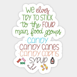 Elf Food Groups Sticker